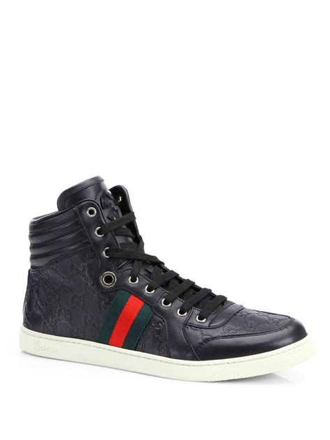 black gucci shoes for men high tops|gucci high top sneakers beige.